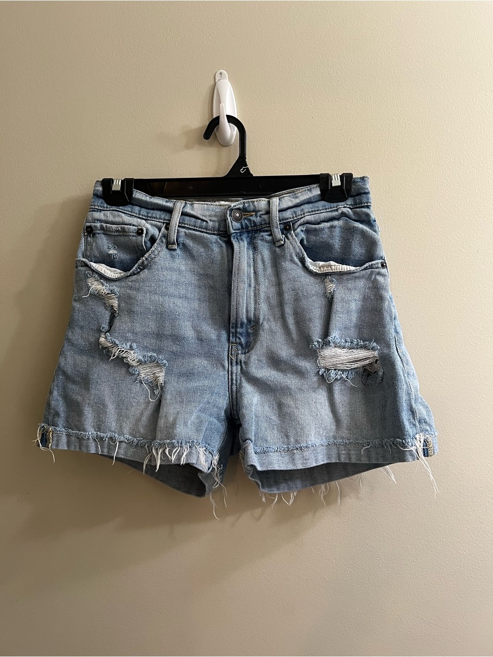 Abercrombie & Fitch High Rise Denim Shorts Curve Love Size 27/4